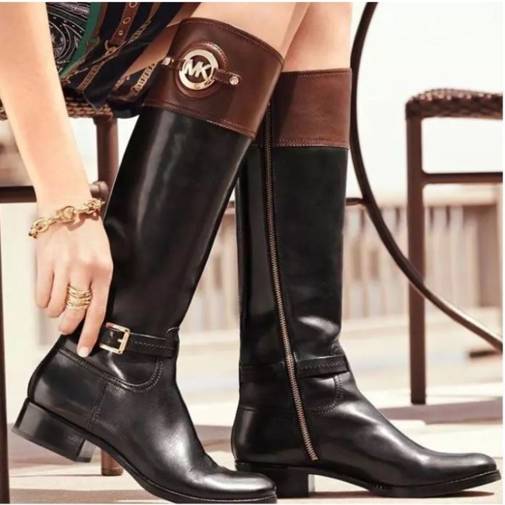 Michael Kors Stockard Boot Blk/Mocha 8.5